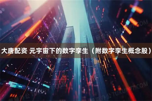 大唐配资 元宇宙下的数字孪生（附数字孪生概念股）