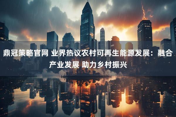 鼎冠策略官网 业界热议农村可再生能源发展：融合产业发展 助力乡村振兴