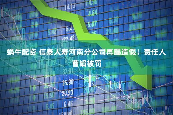 蜗牛配资 信泰人寿河南分公司再曝造假！责任人曹娟被罚