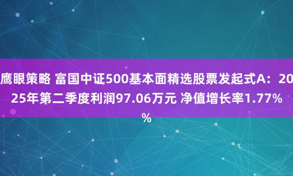 鹰眼策略 富国中证500基本面精选股票发起式A：2025年第二季度利润97.06万元 净值增长率1.77%