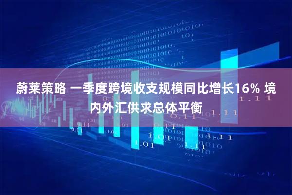蔚莱策略 一季度跨境收支规模同比增长16% 境内外汇供求总体平衡